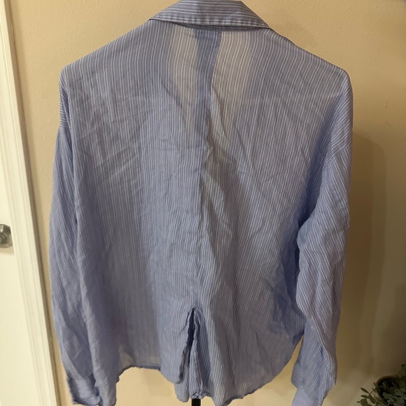 Vince Light Blue Striped Button Down Shirt - Picture 5 of 5